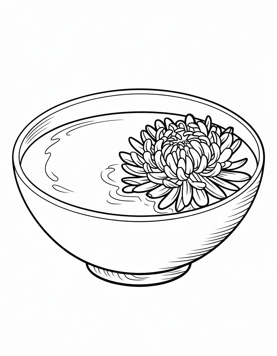 Chrysanthemum in Tea Bowl
